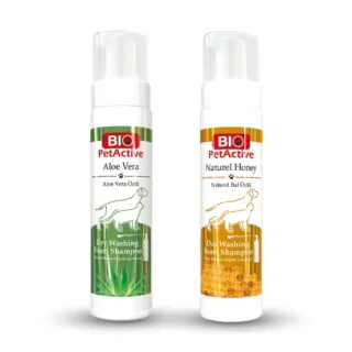 Shampoing à Sec Miel & Aloe Vera pour Chat et Chien – Bio PetActive – 200 ml — Petzy.ma Maroc