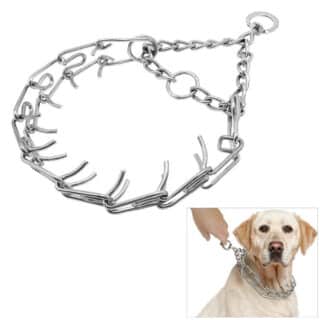 Collier de Dressage à Pointes Arrondies Ajustable en Acier Inoxydable — Petzy.ma Maroc