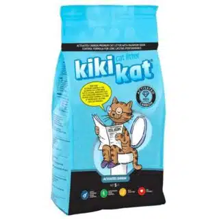 Litière agglomérante et absorbante KiKiKat Activated Carbon — Petzy.ma Maroc