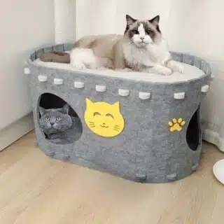 Lit Château pour Chat Double Couche – Oxford Durable & Intérieur Douillet — Petzy.ma Maroc