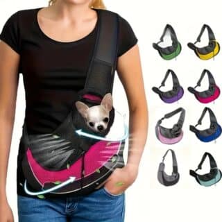 Porte-Animaux Confortable en Bandoulière pour Petits Chiens & Chats – Maille Respirante — Petzy.ma Maroc