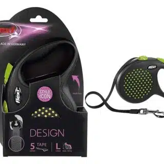 Laisse Rétractable Flexi Design 5M – Pour Chiens Jusqu’à 50kg – Solide et Confortable avec Frein Sécurisé — Petzy.ma Maroc