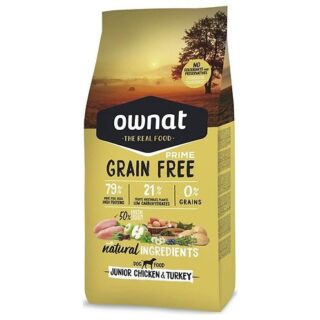 Croquettes Ownat Grain Free Prime Junior Poulet et Dinde 12kg – Alimentation Naturelle pour Chiot — Petzy.ma Maroc