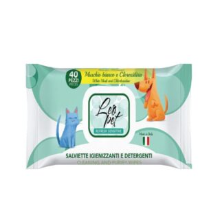 Lingettes nettoyantes pour chiens et chats, Musc et Chlorexidine 40 pcs — Petzy.ma Maroc