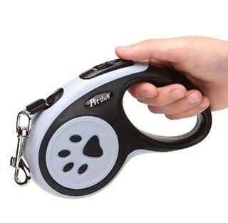 Laisse Rétractable Réfléchissante Lumière Automatique pour Chiens — Petzy.ma Maroc