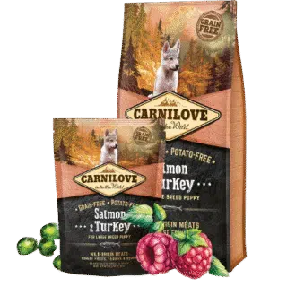 Carnilove Croquettes Saumon & Dinde pour Chiot Grande Race — Petzy.ma Maroc