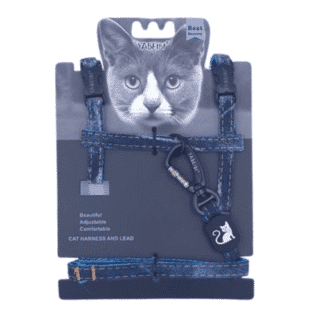 Harnais Chat Jeans Ultra-Confortable – Harnais Réglable en Denim Respirant pour Chats de Toutes Tailles, Sé… — Petzy.ma Maroc