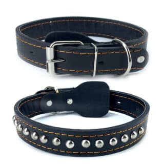 Collier pour Chien en Cuir Élégant avec Finition Inox — Petzy.ma Maroc