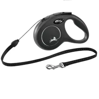 Laisse Rétractable Cordon Flexi Classic - 5M Noir — Petzy.ma Maroc