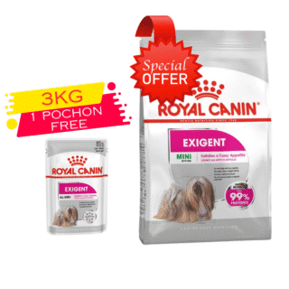 Royal Canin Mini Exigent 3kg + Pochon 85g Gratuit — Petzy.ma Maroc