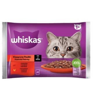Whiskas Repas classiques Poulet et bœuf en sauce 4x85g — Petzy.ma Maroc