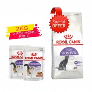 Royal Canin Chat Sterilised 2 kg + 2 Pochons 85g Gratuit — Petzy.ma Maroc