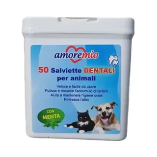 Amore Mio Lingettes Dentaires pour Chien & Chat - Soin Buccal Facile — Petzy.ma Maroc