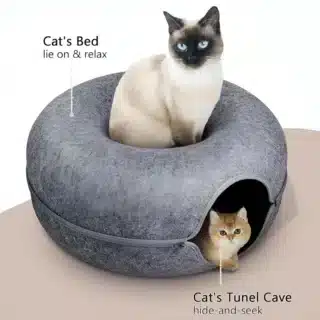 Donut Cat Bed (XL) - Coussin de Couchage Intérieur Anti-Stress et Sécurisant — Petzy.ma Maroc