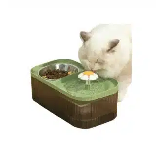 Fontaine à Eau 2-en-1 PetFlow® avec Bol en Inox pour Chat