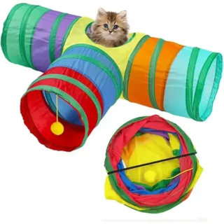 Tunnel de Jeu pour Chat en Forme de T - 3 Voies — Petzy.ma Maroc
