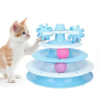 Jouet Interactif pour Chat – Tour de Balle 4 Étages 360° — Petzy.ma Maroc