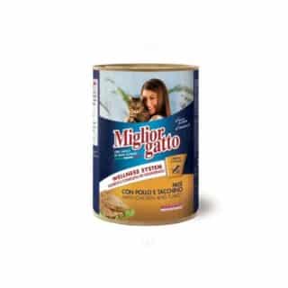 Pâté Migliorgatto® pour chats au Poulet et Dinde