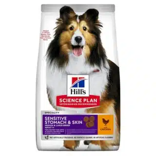 Croquettes Hill's Adult Medium/Large – Digestion & Peau Sensibles (14kg)