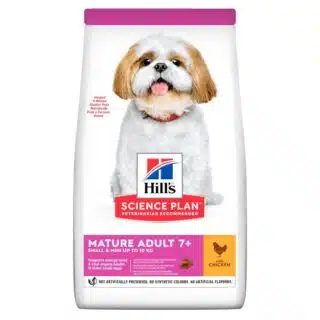 Croquettes Hill’s® Adulte Mature 7+ Science Plan Aliment Pour Chien Small and Mini Au Poulet (3kg)