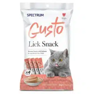 Spectrum Gusto® – Lick Snack au Saumon pour Chats – Friandise Liquide Onctueuse