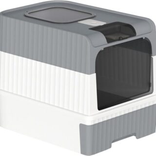 Boîte à Litière Fermée Pliable pour Chat – Grande, Anti-Odeurs avec Pelle